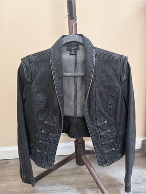 Apostrophe Black Cropped Denim Jacket